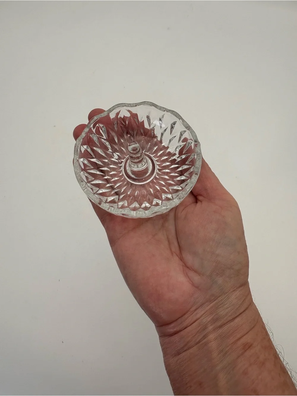Vintage Clear Glass Ring Holder Dish